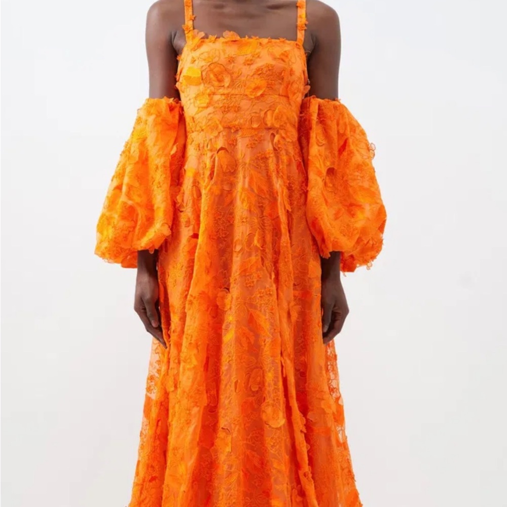 ERDEM Vibrant Orange Maxi Dress